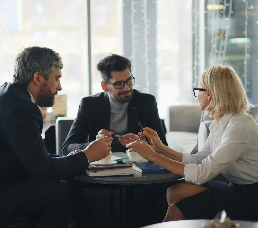 Professionals in a conversation