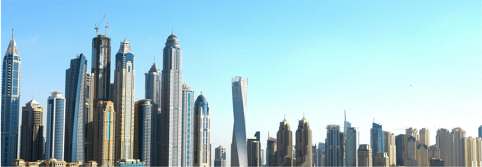 Dubai skyline with modern skyscrapers