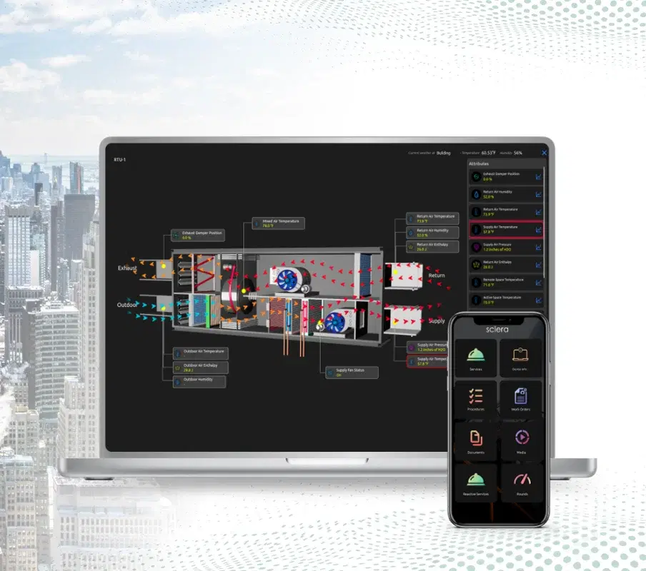 Smart building dashboard with HVAC system analytics